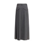 Brunello Cucinelli Gray Polyester Long Skirt
