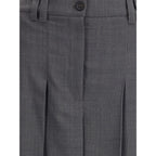 Brunello Cucinelli Gray Polyester Long Skirt