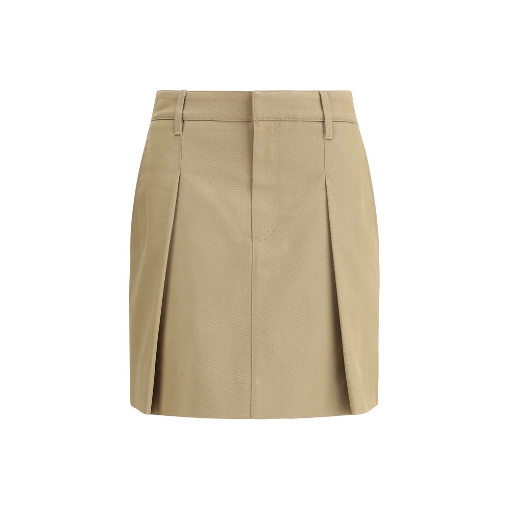 Brunello Cucinelli Beige Cotton Mini Skirt