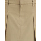 Brunello Cucinelli Beige Cotton Mini Skirt