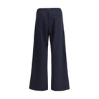 Cruna Blue Cotton Casual Pants