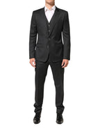 Dolce & Gabbana Black MARTINI 2 Buttons Suit 3 Piece Suit