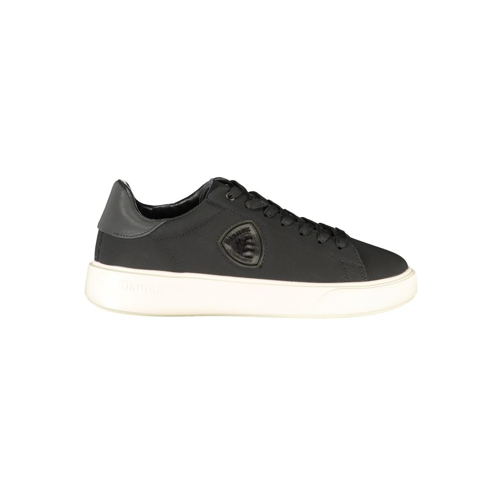 Blauer Black Leather Men Sneaker