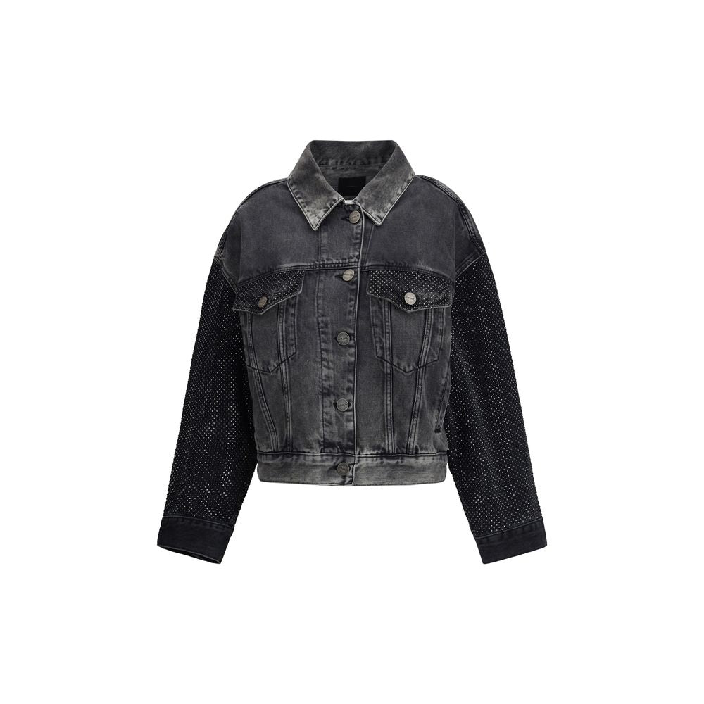PINKO Gray Cotton Denim Jacket