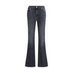 7FOR Black Cotton Bootcut Jeans