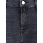 7FOR Black Cotton Bootcut Jeans