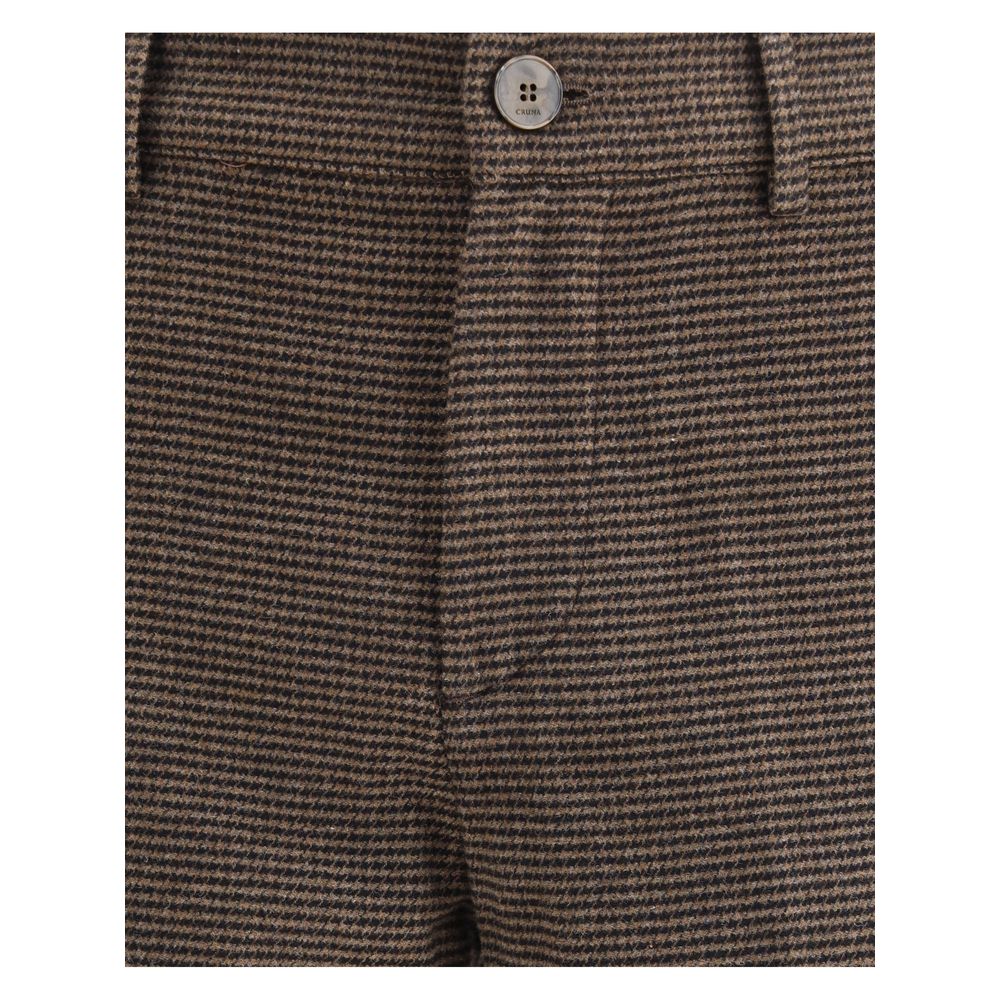 Cruna Brown Cotton Casual Pants