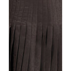 Burberry Brown Silk Midi Skirt