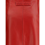 Miu Miu Red Lamb Ovis Aries Aries Long Skirt