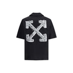 Off-White Black Cotton Pattern Shirt