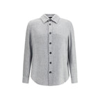 ZEGNA Gray Cashmere Dress Shirt