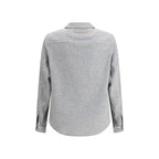 ZEGNA Gray Cashmere Dress Shirt