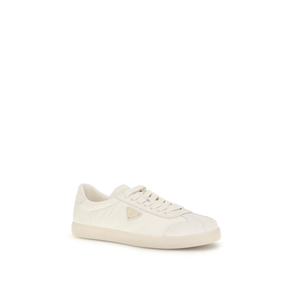 Prada Cream Polyamide Low Top Sneakers