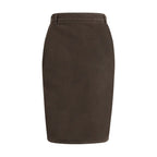 Saint Laurent Brown Denim Skirt