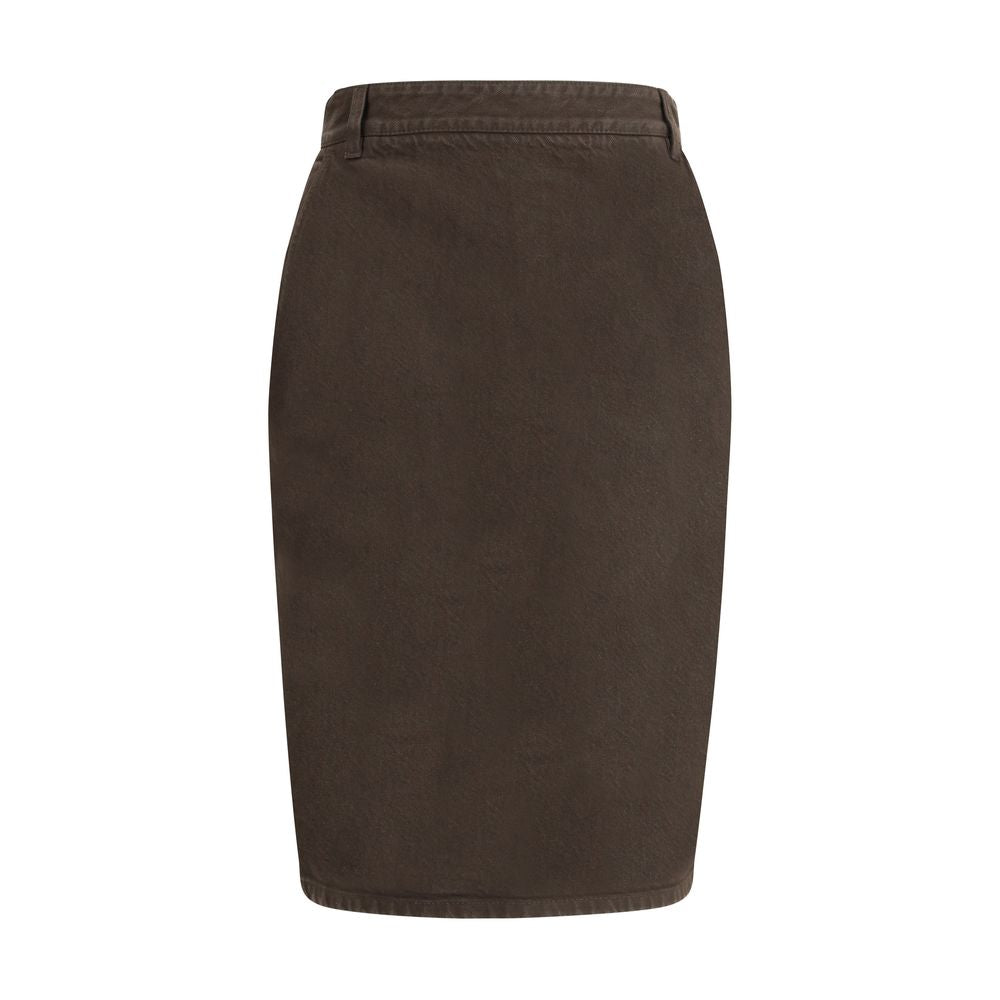 Saint Laurent Brown Denim Skirt