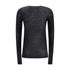Saint Laurent Black Cashmere Long Sleeve T-Shirt