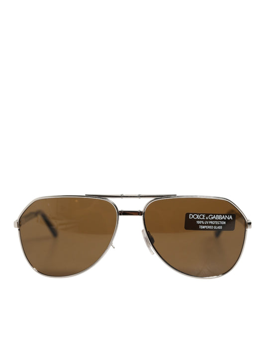 Dolce & Gabbana DG2106K Silver Frame Aviator Shades Eyewear Sunglasses