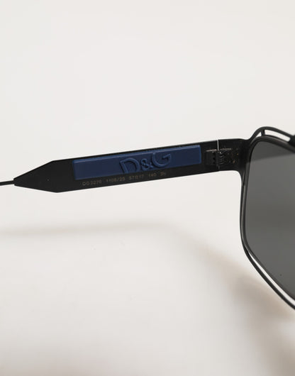 Dolce & Gabbana Black Metal Pilot Frame Shades Eyewear Sunglasses