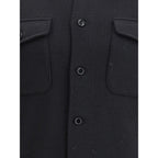 Lardini Black Fleece Wool Coat