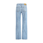 Saint Laurent Light Blue Cotton Straight-Leg Jeans