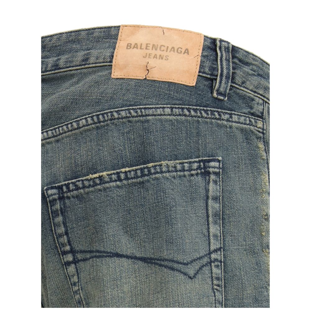 Balenciaga Blue Cotton Relaxed Fit Jeans