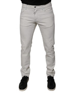 Dolce & Gabbana White Cotton Stretch Skinny Men Denim Jeans
