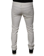 Dolce & Gabbana White Cotton Stretch Skinny Men Denim Jeans