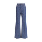Ami Paris Blue Cotton Flared Jeans