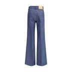 Ami Paris Blue Cotton Flared Jeans