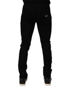 Dolce & Gabbana Black Cotton Stretch Slim Fit Men Denim Jeans