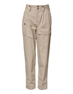 Dolce & Gabbana Beige Cotton Tapered Cargo Men Trouser Pants