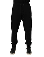 Dolce & Gabbana Black DG Logo Cotton Jogger Sweatpants Pants