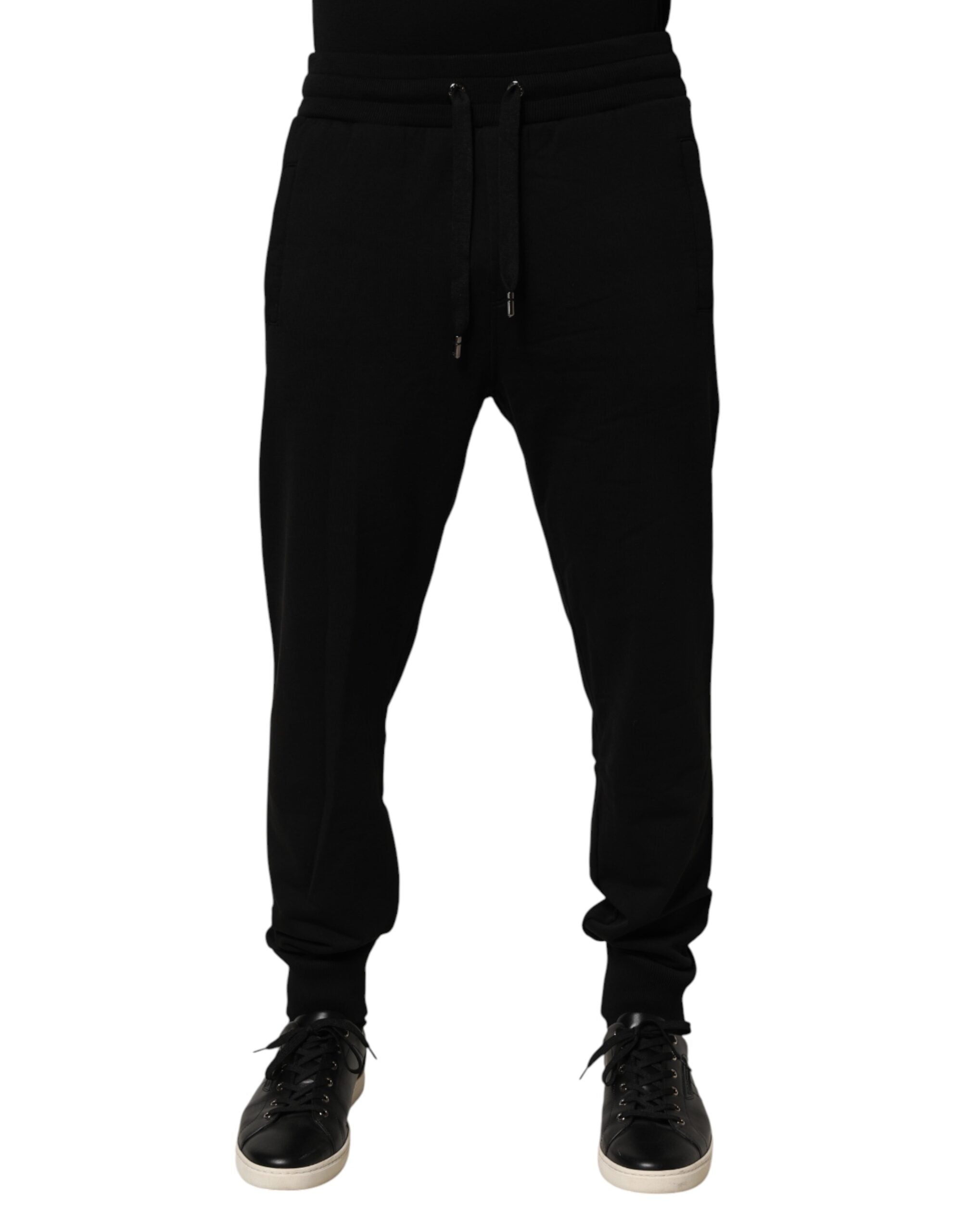 Dolce & Gabbana Black DG Logo Cotton Jogger Sweatpants Pants