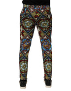 Dolce & Gabbana Multicolor Stained Glass Window Style Print Men Pants