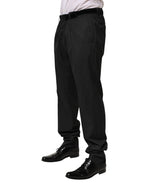Dolce & Gabbana Black Wool Formal Dress Men Trouser Pants