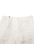 Dolce & Gabbana White Linen Formal Dress Men Trouser Pants