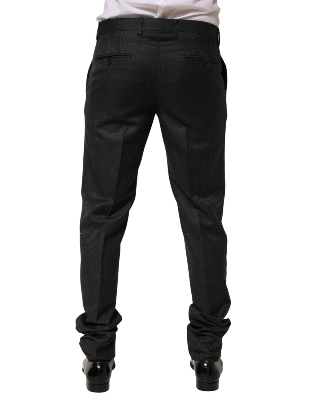 Dolce & Gabbana Black Wool Formal Dress Men Trouser Pants