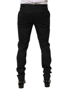 Dolce & Gabbana Black Cotton Formal Dress Men Trouser Pants