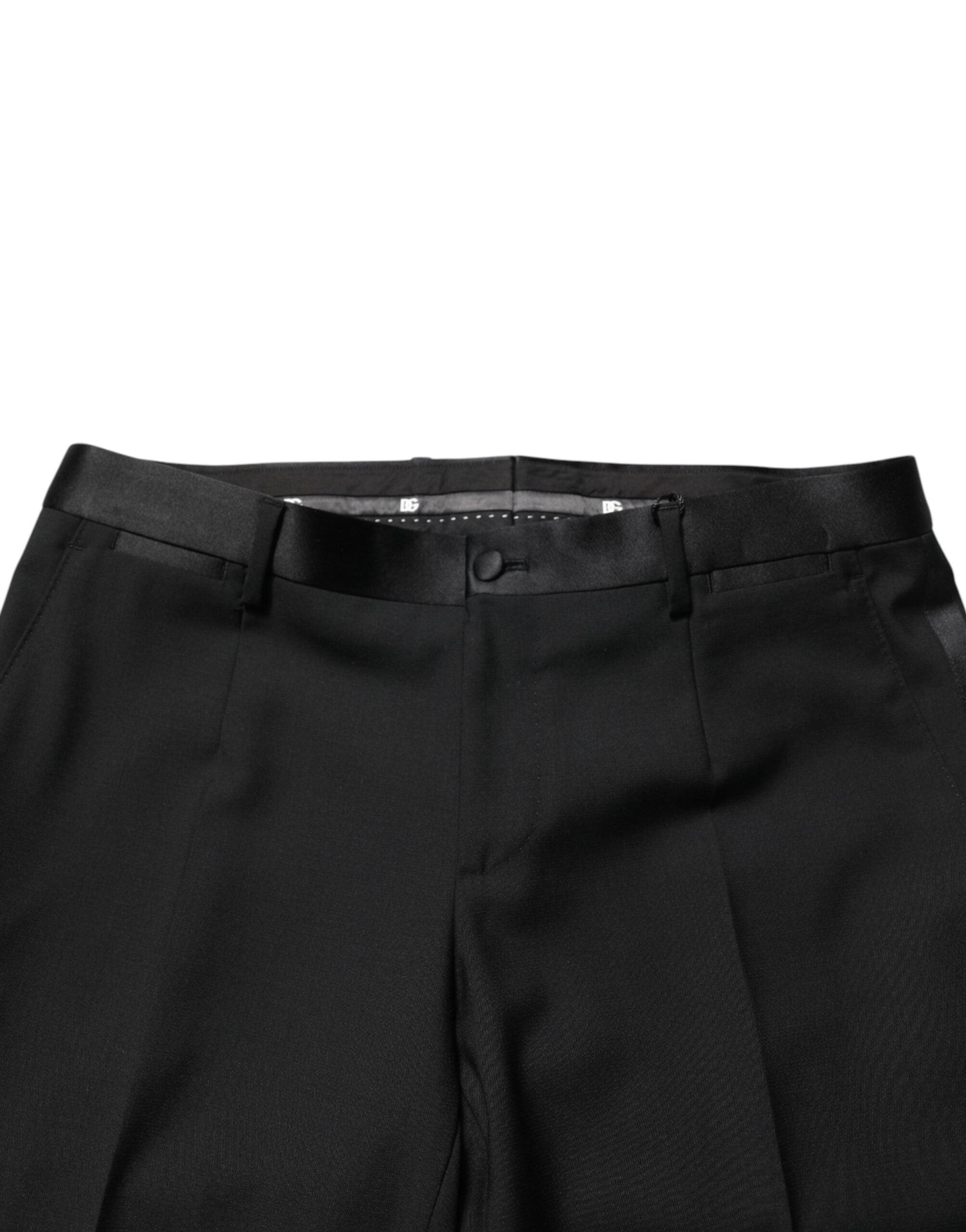 Dolce & Gabbana Black Wool Formal Dress Men Trouser Pants
