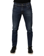 Dolce & Gabbana Blue Cotton Stretch Skinny Men Denim Jeans