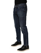 Dolce & Gabbana Blue Cotton Stretch Skinny Men Denim Jeans