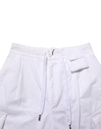Dolce & Gabbana White Linen Straight Cargo Men Trouser Pants