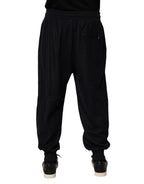 Dolce & Gabbana Black Cotton Blend Drawstring Jogger Jogger Pants