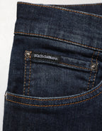 Dolce & Gabbana Dark Blue Cotton Skinny Men Denim Jeans