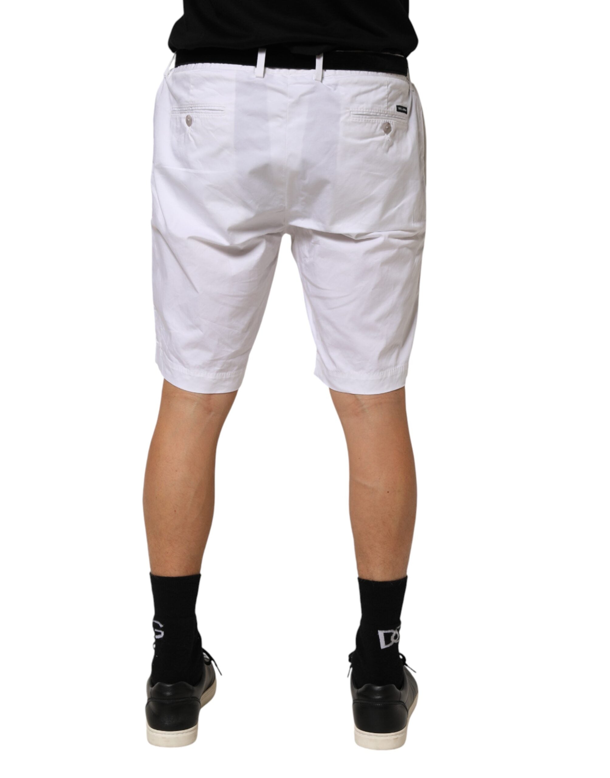 Dolce & Gabbana White Cotton Stretch Men Bermuda Pants