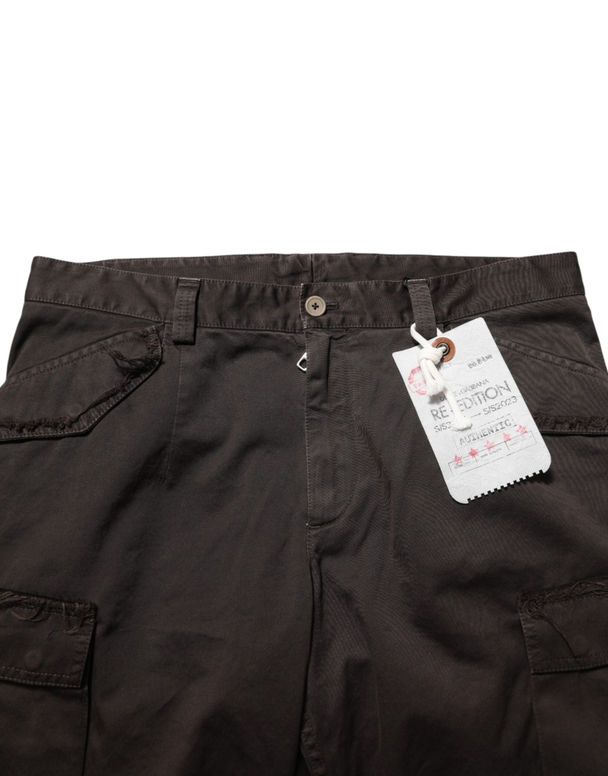 Dolce & Gabbana Brown Re- Edition Cotton Men Cargo Pants