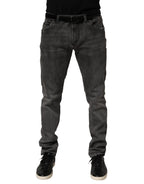 Dolce & Gabbana Dark Gray Cotton Skinny Men Denim Jeans
