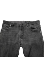 Dolce & Gabbana Dark Gray Cotton Skinny Men Denim Jeans