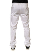 John Richmond White Cotton Stretch Dress Formal Men Trouser Pants