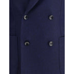Gi Capri Blue Fleece Wool Coat